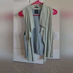 9/15 Exclusively For Saks Fifth Avenue Leather and Wool Vest in light blue M